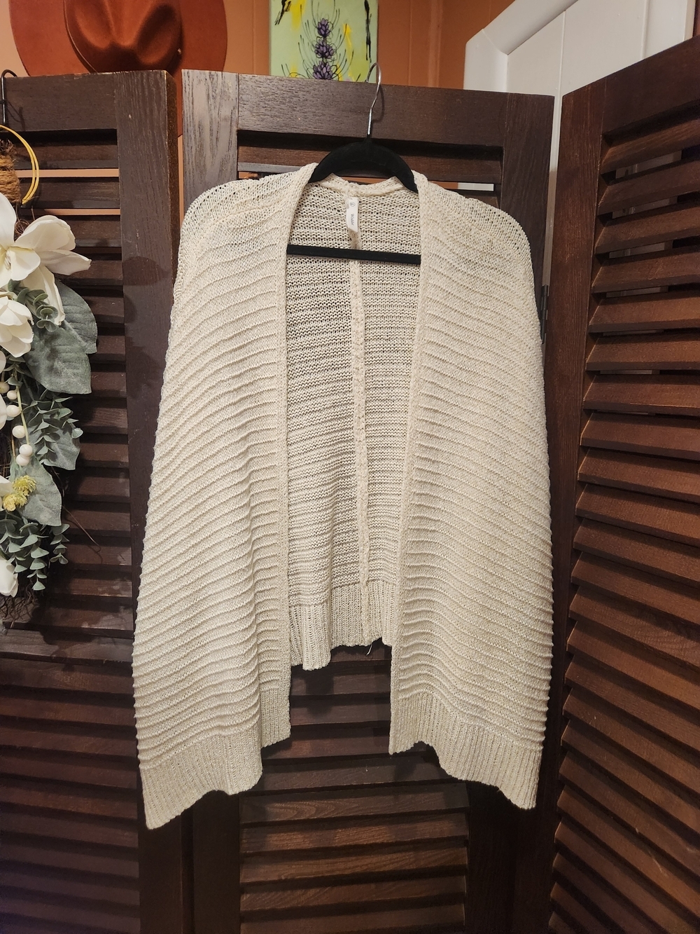 Cozy Open-Front Women's Cardigan Sweater in Cream